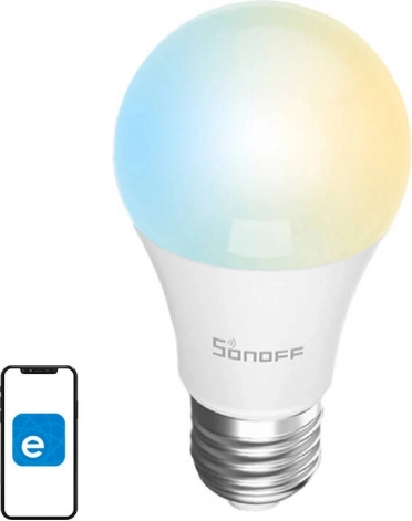 Slimme LED Wi‑Fi‑lamp Sonoff E27, 9 W, 806 lm, CCT 2700–6500 K