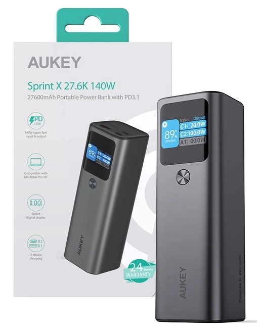 Powerbank Aukey PB-Y45 26800mAh 140W PD3.1 zwart