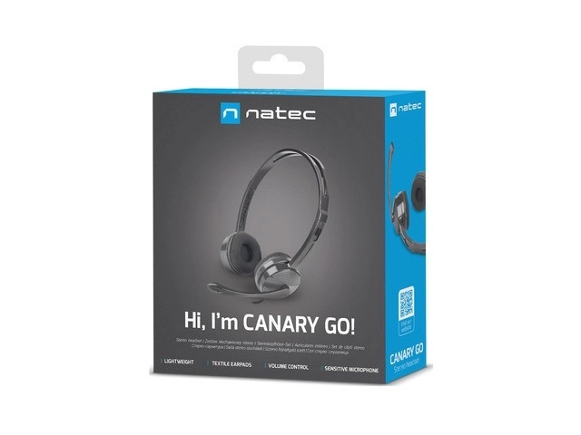 Casque avec microphone Natec Canary GO noir