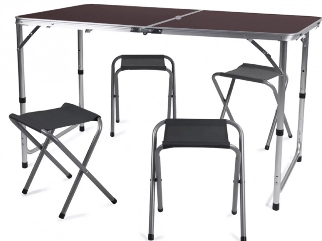 Toeristische tafelset inklapbare campingtafel groot 4 stoelen koffer