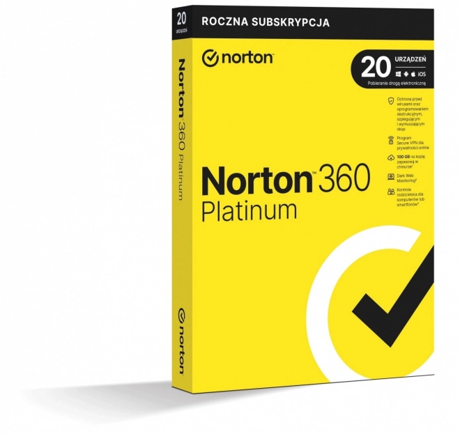 Norton 360 Platinum, 100 GB, 1 gebruiker, 20 apparaten, 1 jaar
