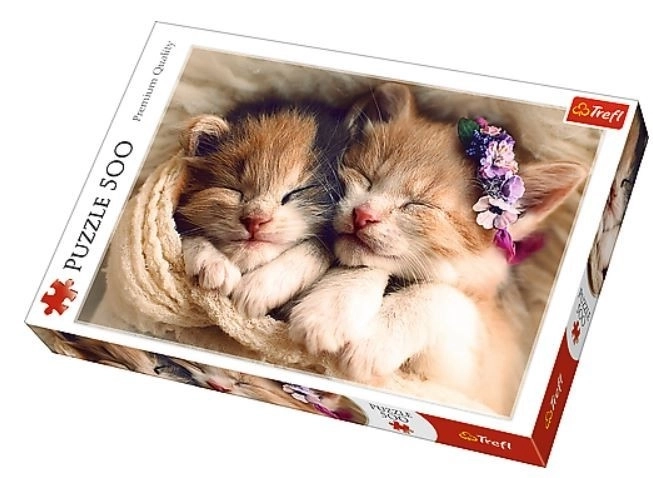 Puzzel 500 stukjes slapende kittens Trefl