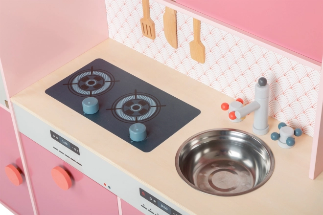 Houten keuken Gourmet roze