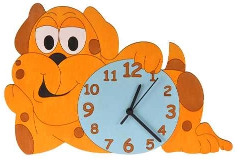 Wooden Children's Clock Doggie