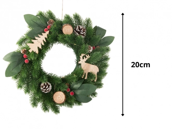 Weihnachtlicher LED-Kranz mit Dekorationen