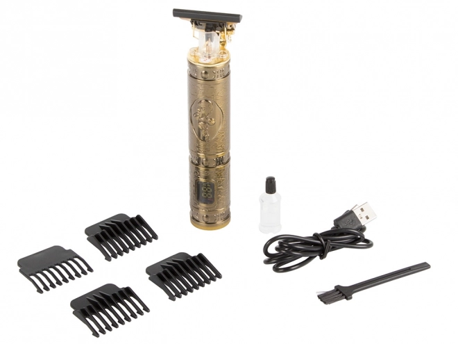 Gouden elektrische baard- en haartrimmer