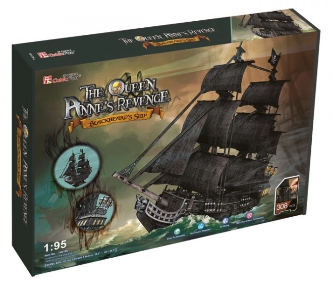 3D-puzzel Zeilschip Queen Anne's Revenge van CubicFun
