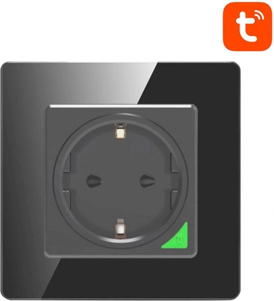 Slimme Wi‑Fi inbouwstopcontact Avatto TUYA, zwart