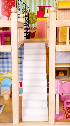 Houten poppenhuis met meubels 90 cm