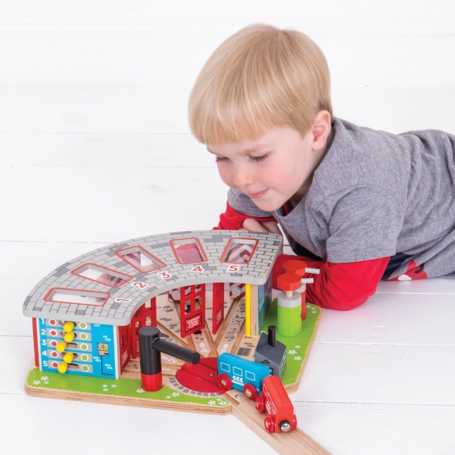 Bigjigs Rail Exclusieve Depot voor 5 Treinen