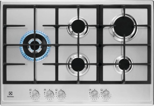 table de cuisson au gaz 75 cm en acier inoxydable avec StepPower et brûleur wok