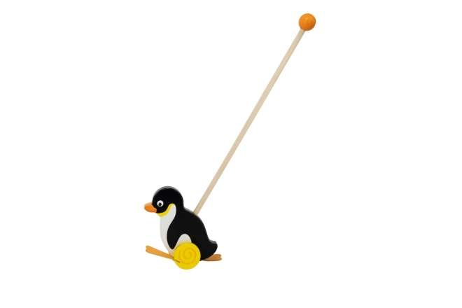 Houten trekfiguur - Pinguïn