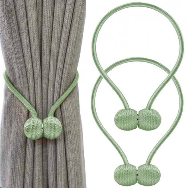Decorative magnetic clips for curtains – Green