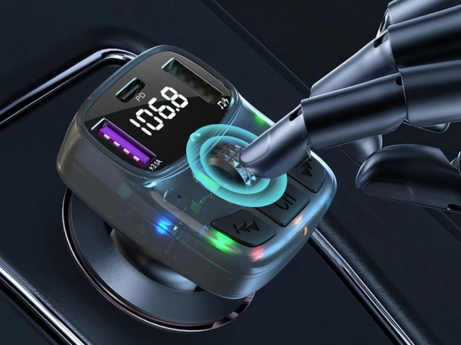 Auto Bluetooth FM Transmitter mit USB-C und USB-A Schnellladung