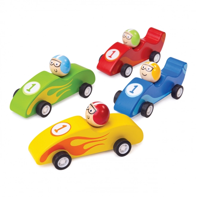 Kleurrijke houten raceauto
