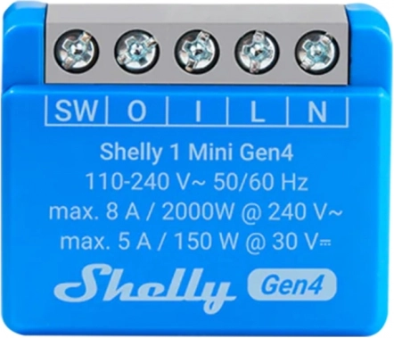 Shelly 1 Mini Gen4 besturingsunit Zigbee en Matter