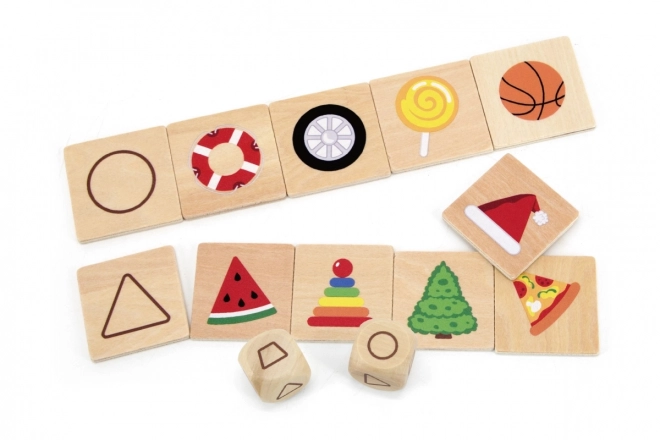 Houten educatieve puzzel VIGA – passende vormen