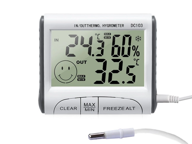MAX/MIN-geheugen en keuze °C/°F