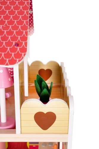 Houten poppenhuis met meubels 90 cm