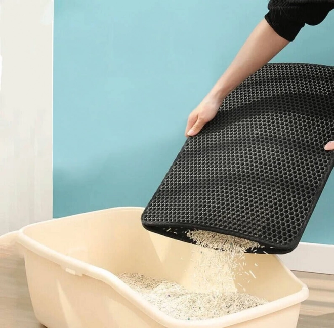 Mat voor kattenbak met hexagonaal patroon