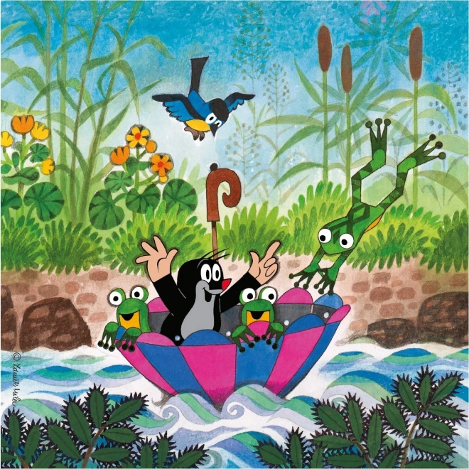 Dino Krteček en paraplu puzzel 3x55 stukjes
