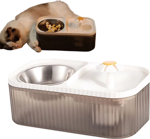 Automatischer Trinkbrunnen und Napf für Katzen und Hunde mit Filter, 3 l – Weiß