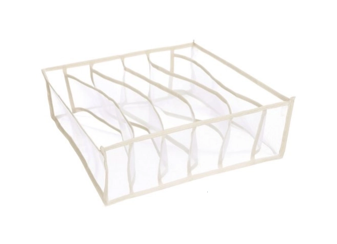 Wardrobe Organizer with 6 Compartments - White
