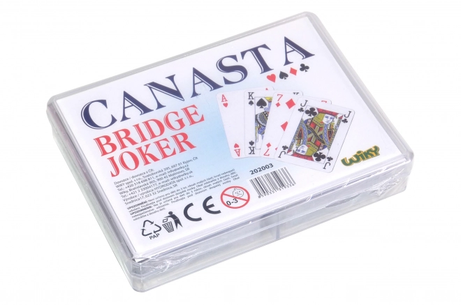 Canasta-kaarten in plastic doosje