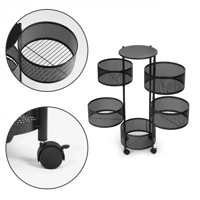 Keuken plank organizer met draaibare planken, 5 niveaus, metaal, ModernHome