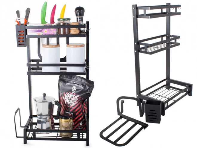 Metalen drielaagse keukenorganizer