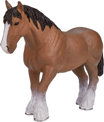 Realistische figurine van een Clydesdale-paard in lichtbruin