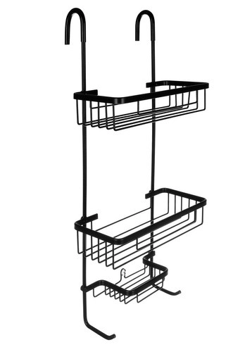 Hangende doucheplank - zwart