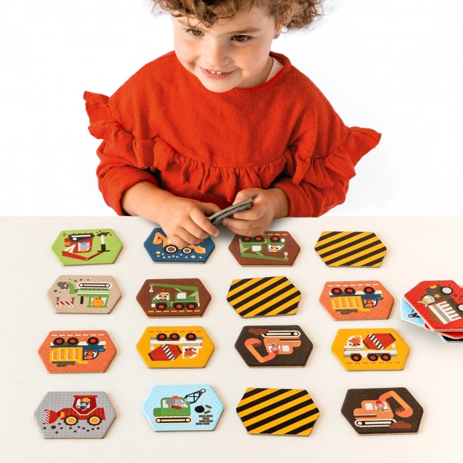 Pexeso Bouwmachines voor Kinderen