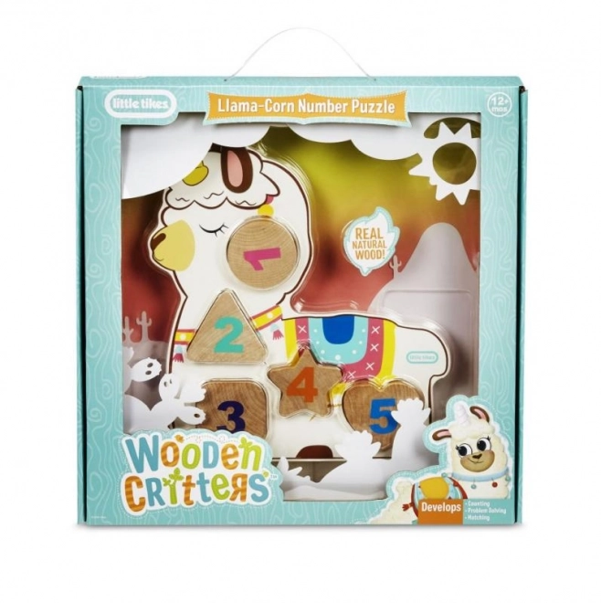 Little Tikes Houten puzzel met cijfers - Eenhoorn, Dinosaurus, Lama