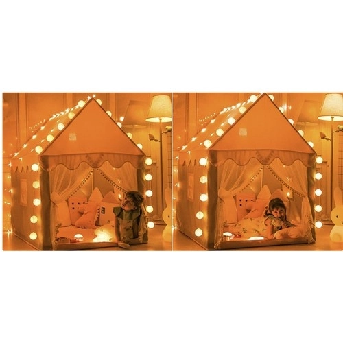 Children's pink tent with led lights