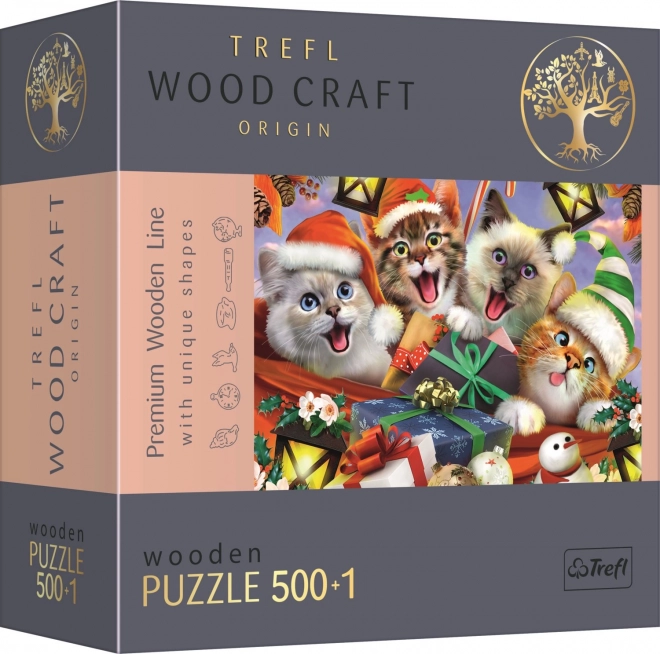 Houten puzzel Kerstkatten 501 stukken