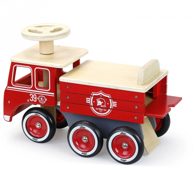 Houten loopwagen brandweer Vilac