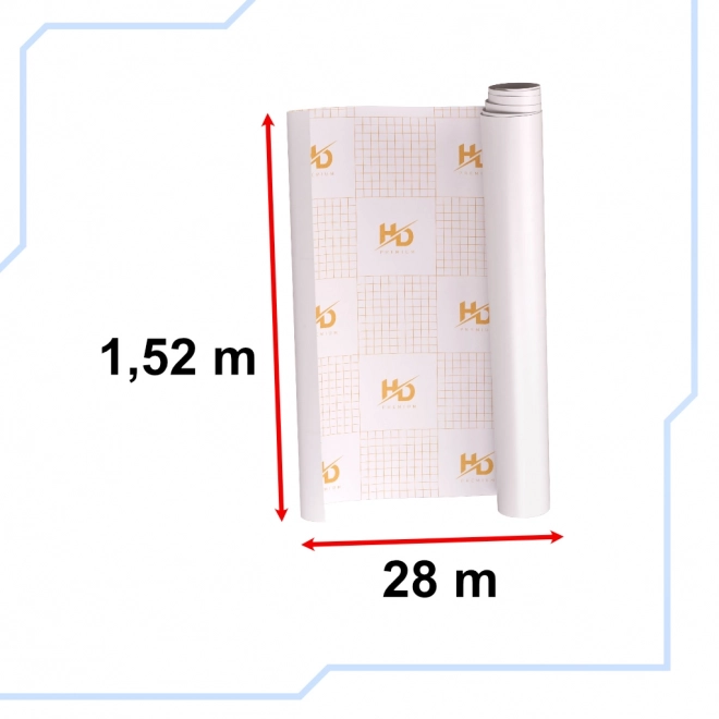 Weiße matte selbstklebende Folie 1,52x28m