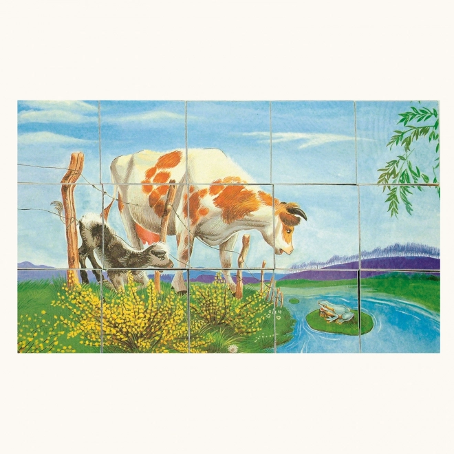 Cubes en bois Bino animaux domestiques 15 pièces