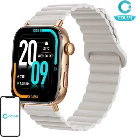 Smarte Uhr Colmi C8 Max mit magnetischem Armband – Gold