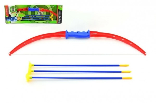 Boog en pijlen 3 stuks plastic 71cm in doos