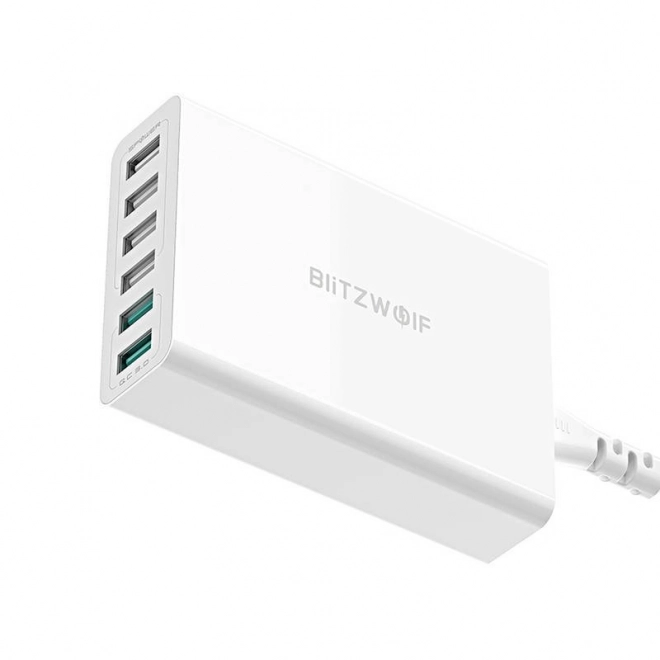 USB-oplader 6 poorten BlitzWolf QC 3.0, 60W wit