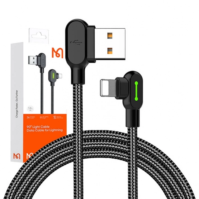 Winkel Lightning USB Kabel mit LED von Mcdodo, 1,2 m