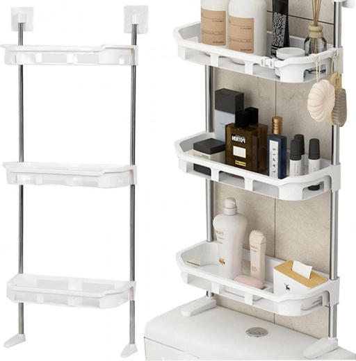 Dreistöckiges Badezimmer-Regal über der Toilette