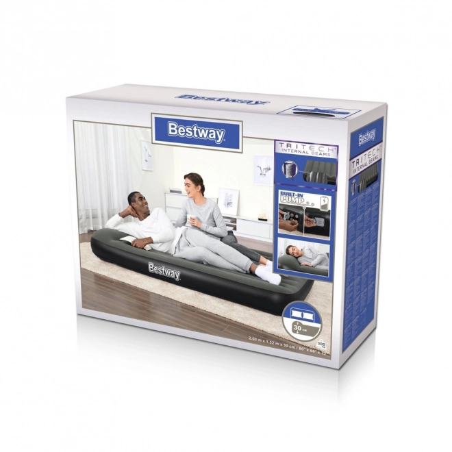 Opblaasbaar luchtbed met ingebouwde pomp 203 × 152 × 30 cm BESTWAY