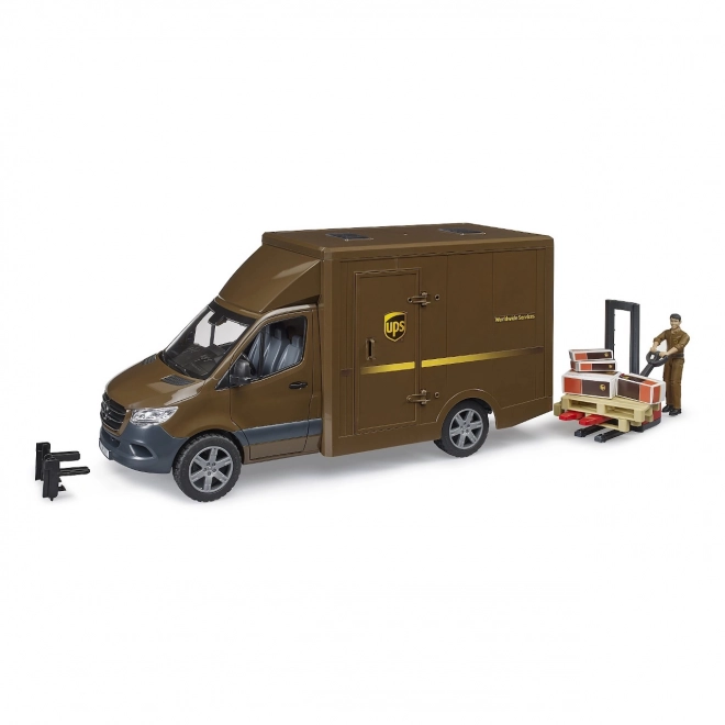 UPS Bruder MB Sprinter bestelwagen met figuur en accessoires