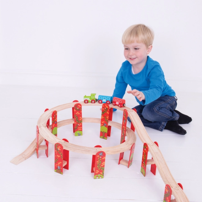 Bigjigs Rail meerlagige houten treinset