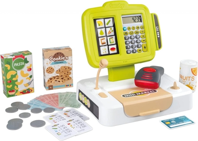 Small electronic cash register with scanner