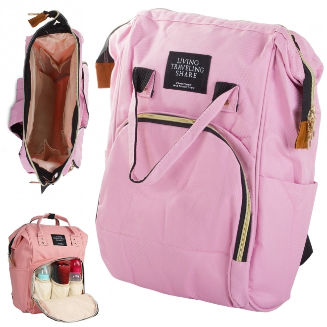 Rucksack Kinderwagen Organizer Tasche für Mama Papa 3in1 – Rosa