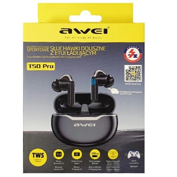 Bluetooth Kopfhörer Awei T50 Pro TWS schwarz